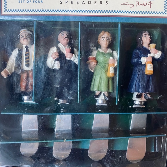 Vintage NIB Williams Sonoma Guy Buffet Set of 4 Spreaders Les Garçons - Picture 3 of 5